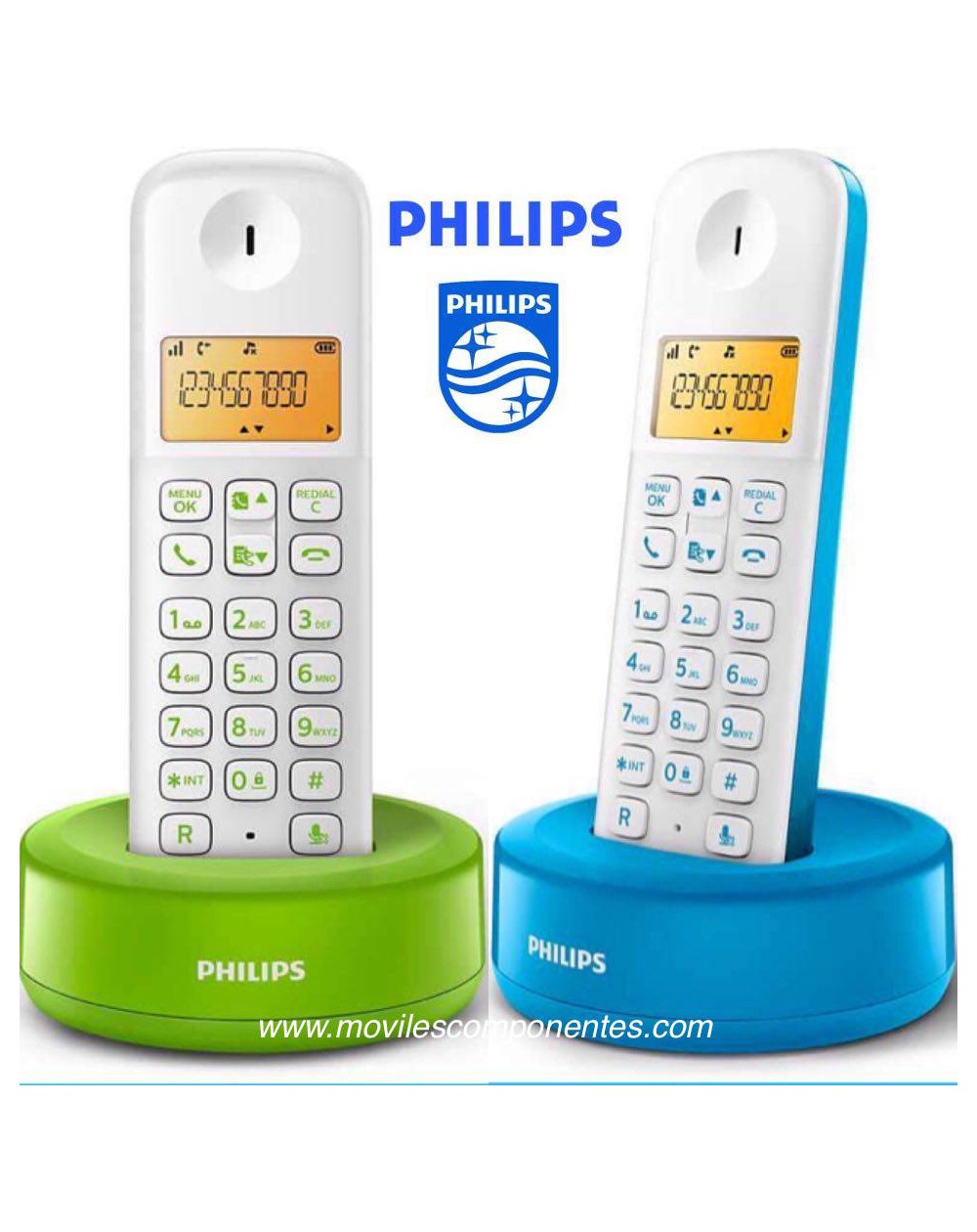 Teléfono Inalámbrico Philips D130 Duo D1302B(TELF9) - Nippon