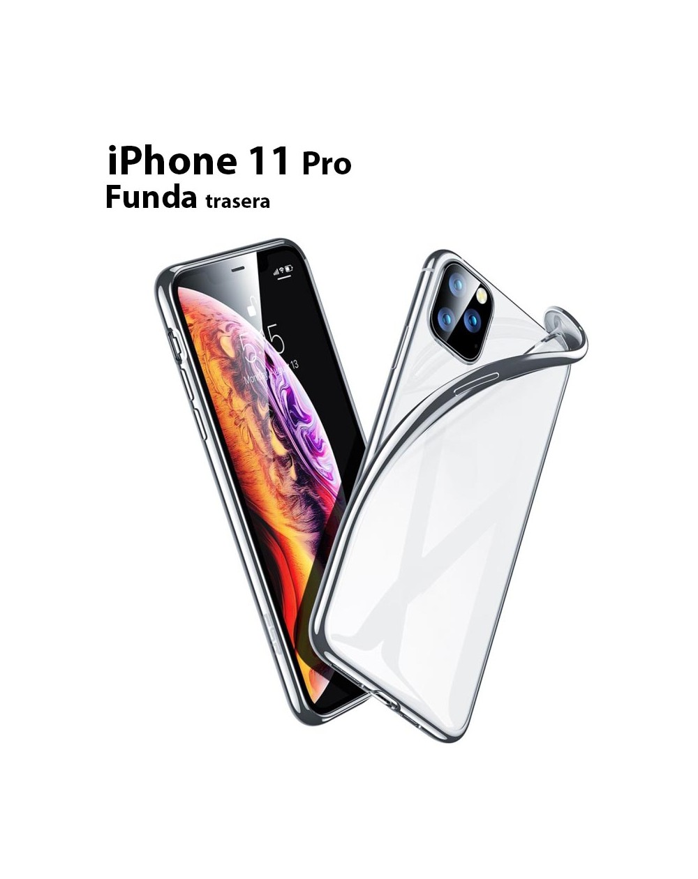 Funda Silicona Trasera Transparente iPhone 11 Pro